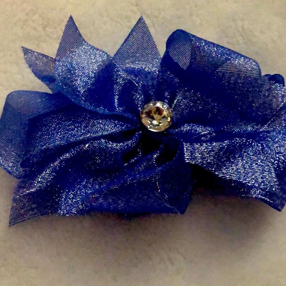 2 for $8 Blue hair bow for girls large size